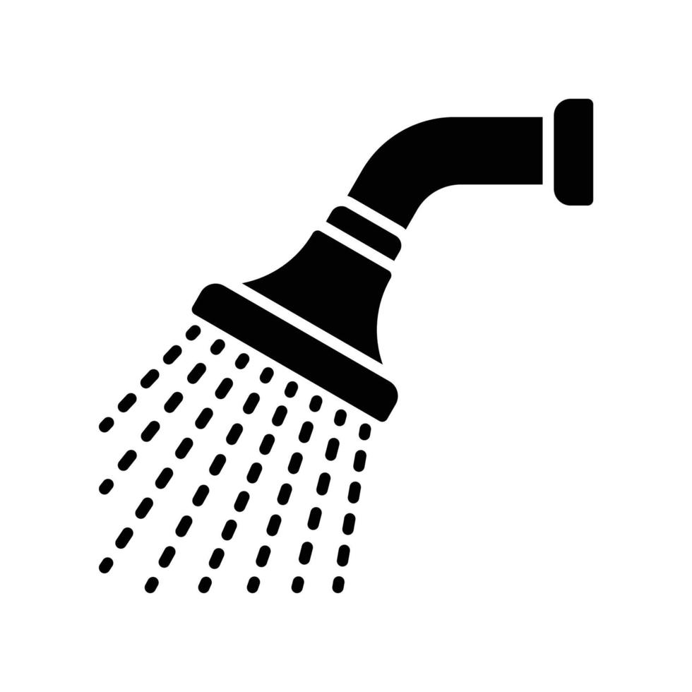 ícone de chuveiro para banheiro com spray de água vetor
