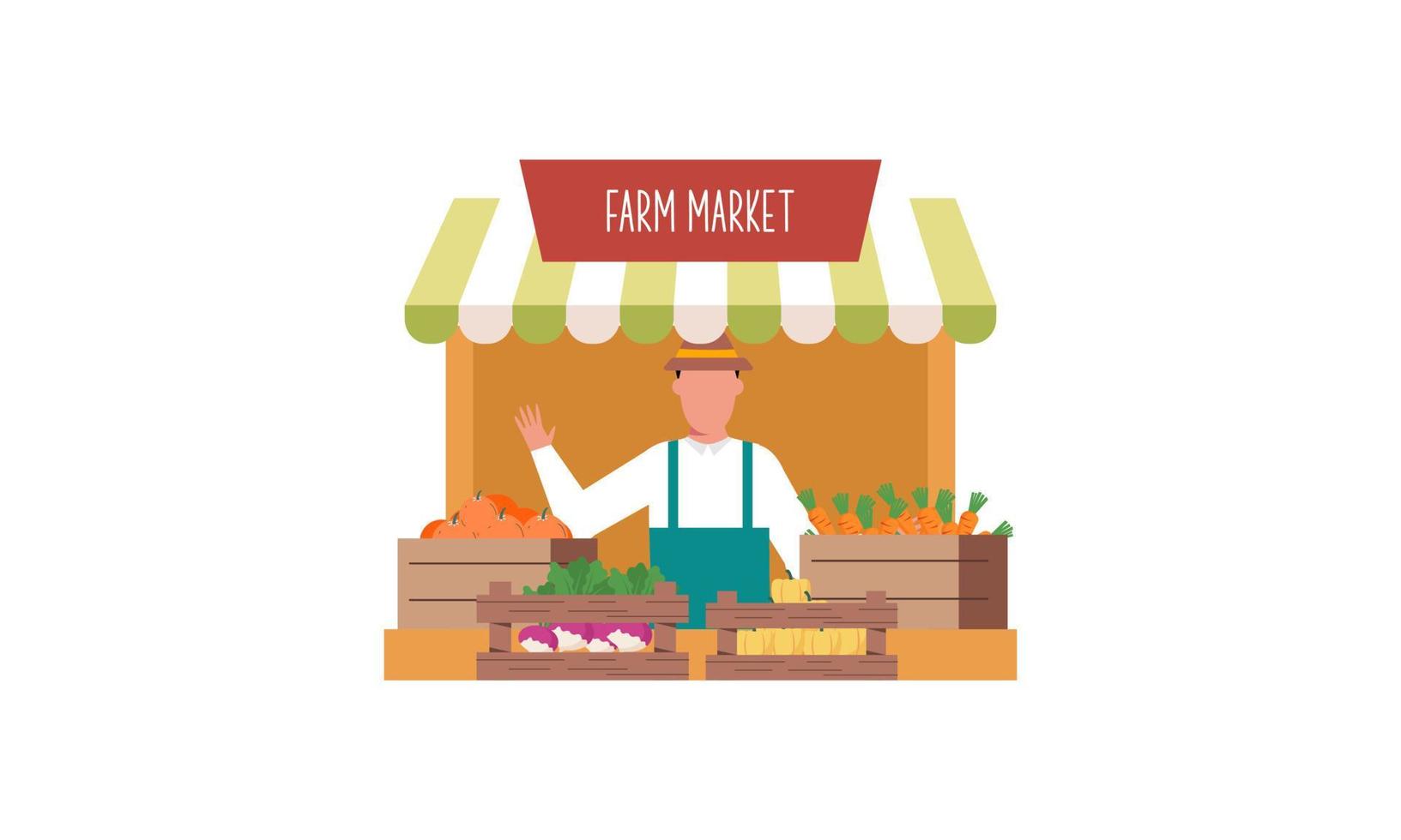 vetor de ilustração do conceito de mercado de agricultores