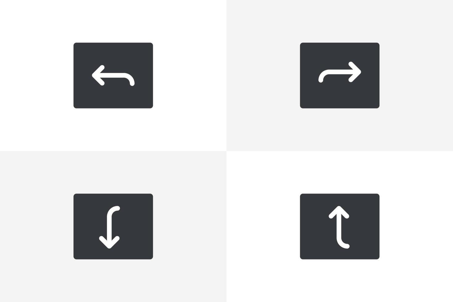 vetor de conjunto de ícones de tecla de seta. vetor de ícone de tecla de seta isolado no fundo branco