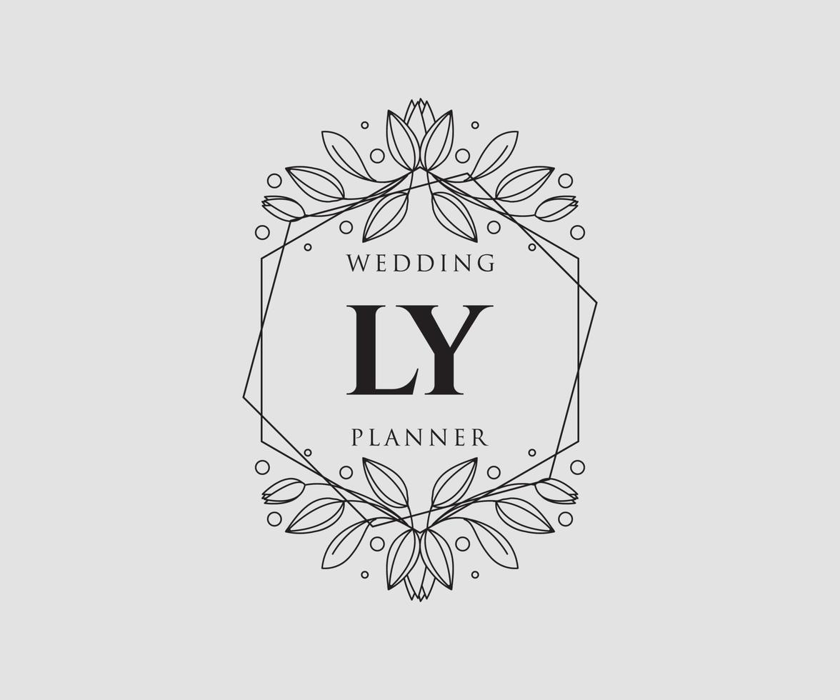 coleção de logotipos de monograma de casamento de letra de letras iniciais, modelos minimalistas e florais modernos desenhados à mão para cartões de convite, salve a data, identidade elegante para restaurante, boutique, café em vetor