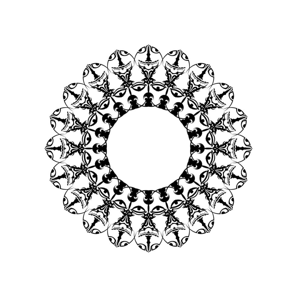 padrão circular em forma de mandala para henna, mehndi, tatuagem, decoração. ornamento decorativo em estilo oriental étnico. página do livro para colorir. vetor