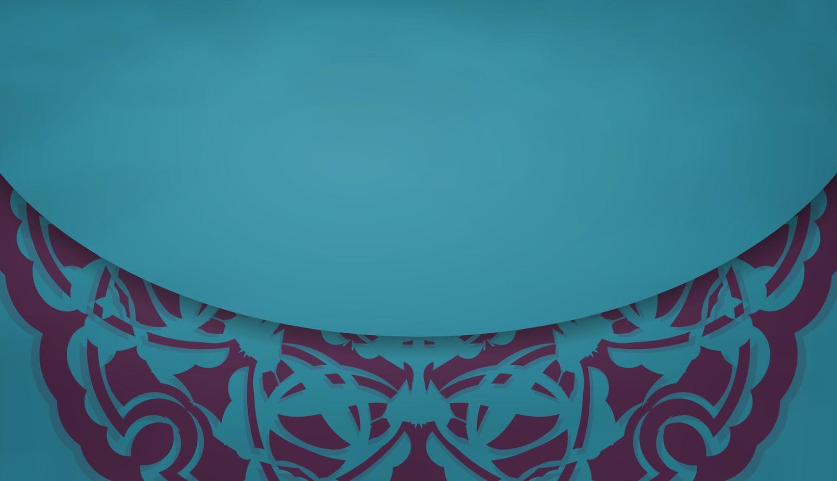 banner turquesa com ornamento roxo abstrato e lugar para o seu texto vetor