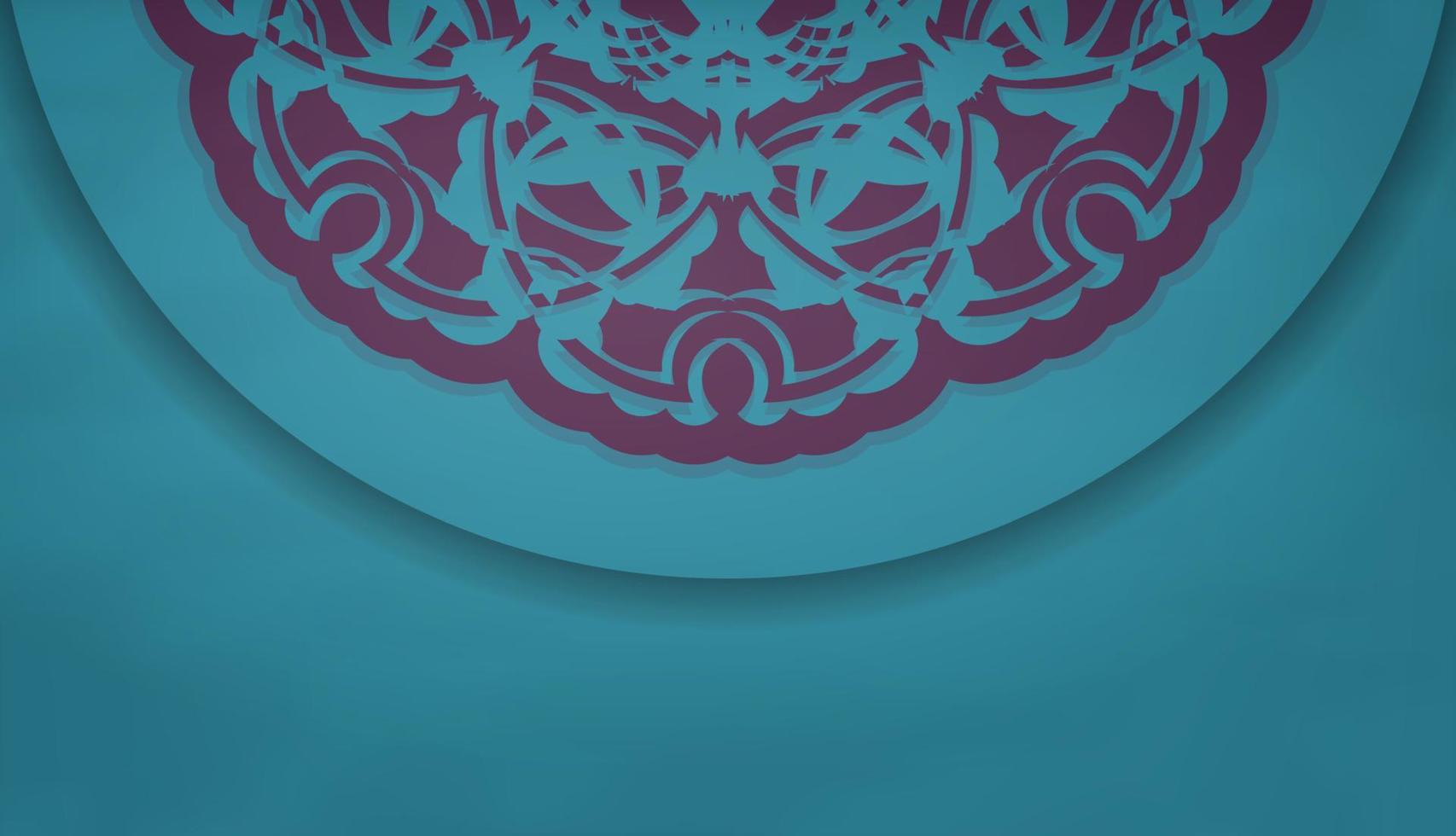 banner turquesa com ornamento roxo vintage para design sob seu texto vetor
