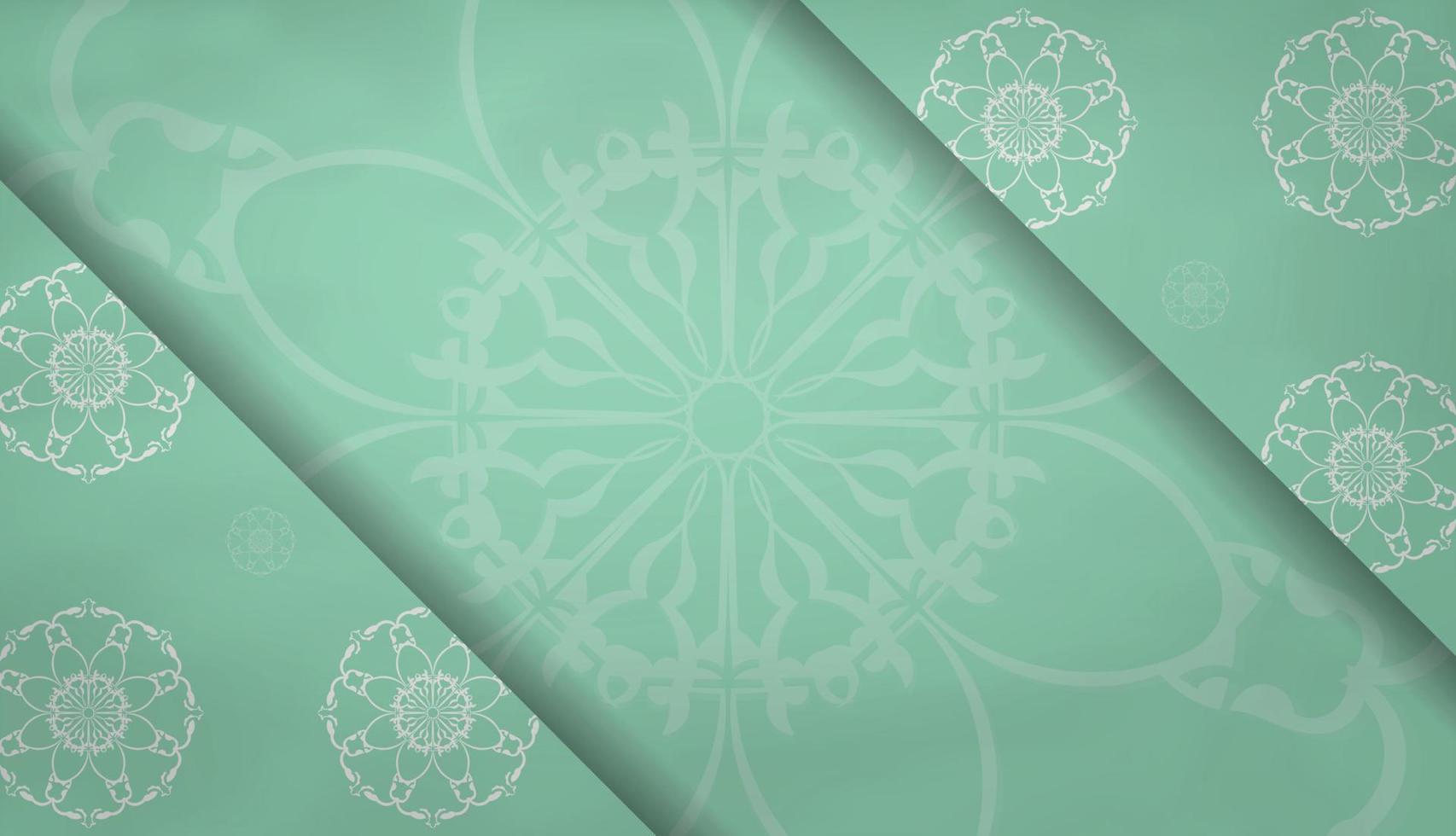 banner de cor menta com padrão branco indiano para design sob o texto vetor