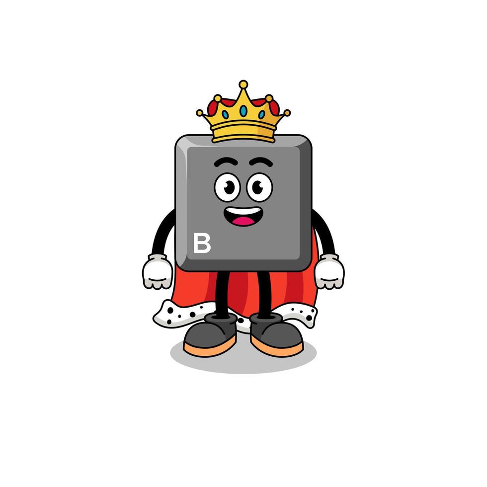 ilustração de mascote do teclado b key king vetor