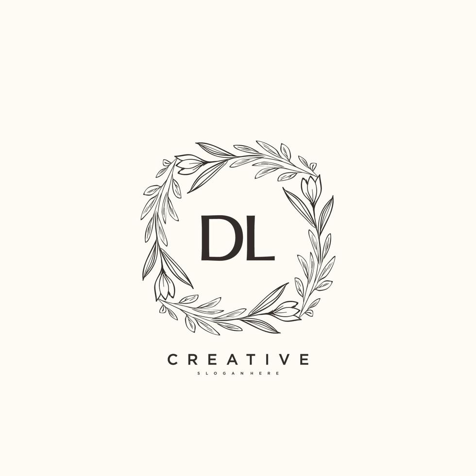 arte do logotipo inicial do vetor de beleza dl, logotipo de caligrafia da assinatura inicial, casamento, moda, joalheria, boutique, floral e botânico com modelo criativo para qualquer empresa ou negócio.