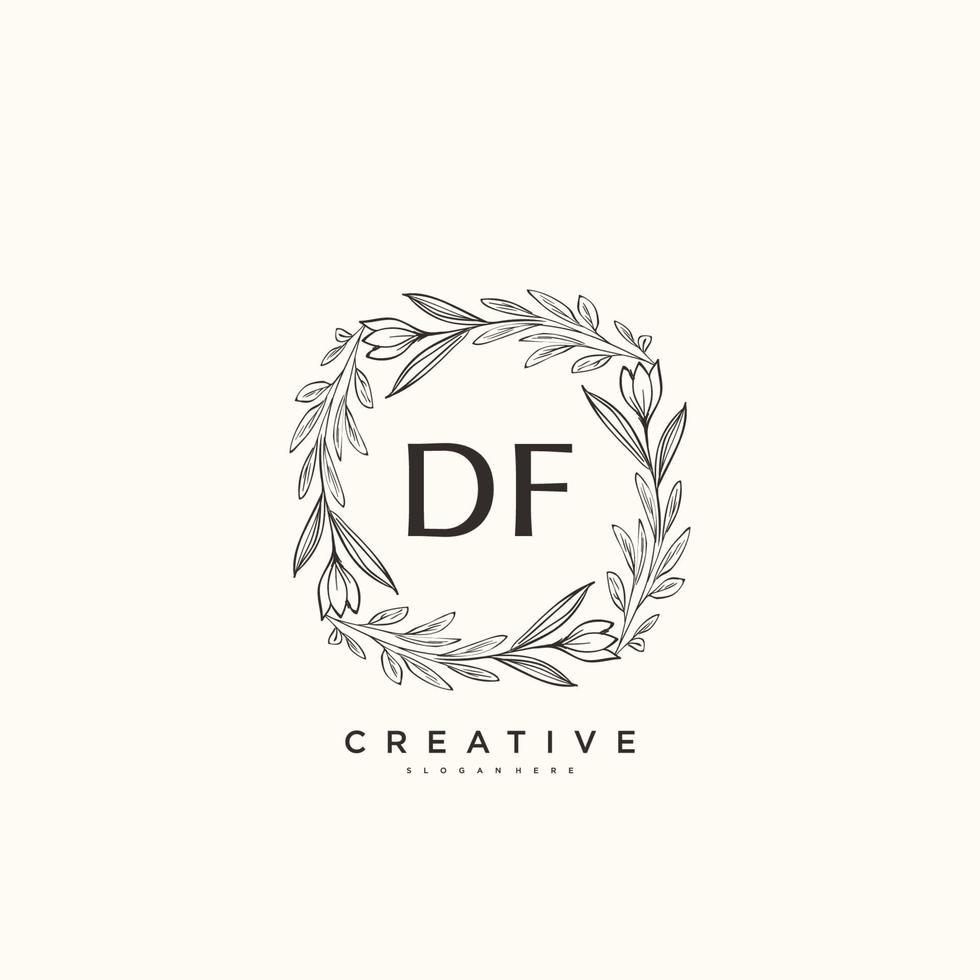 arte do logotipo inicial do vetor de beleza df, logotipo de caligrafia da assinatura inicial, casamento, moda, joalheria, boutique, floral e botânico com modelo criativo para qualquer empresa ou negócio.