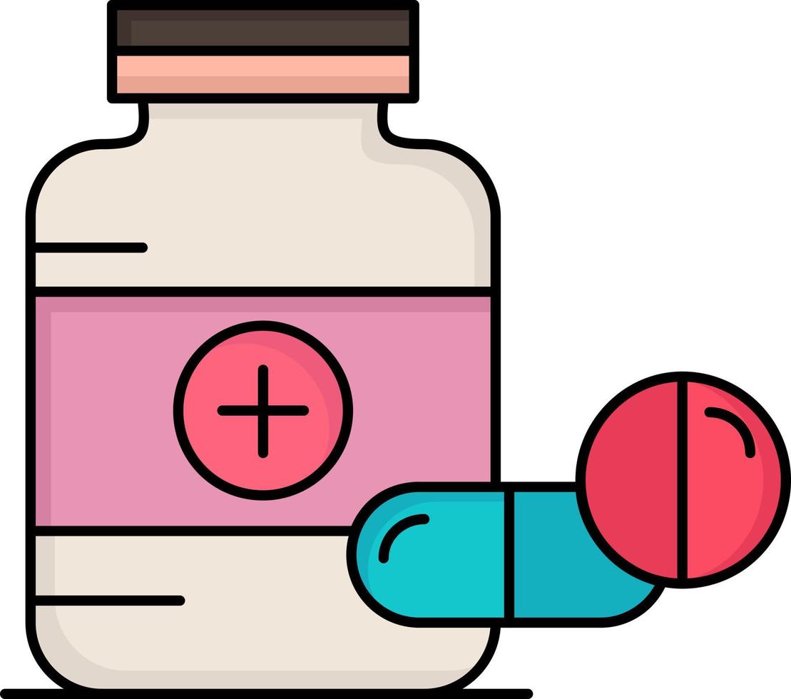cápsula de medicamento cápsula de drogas tablet vetor de ícone de cor plana