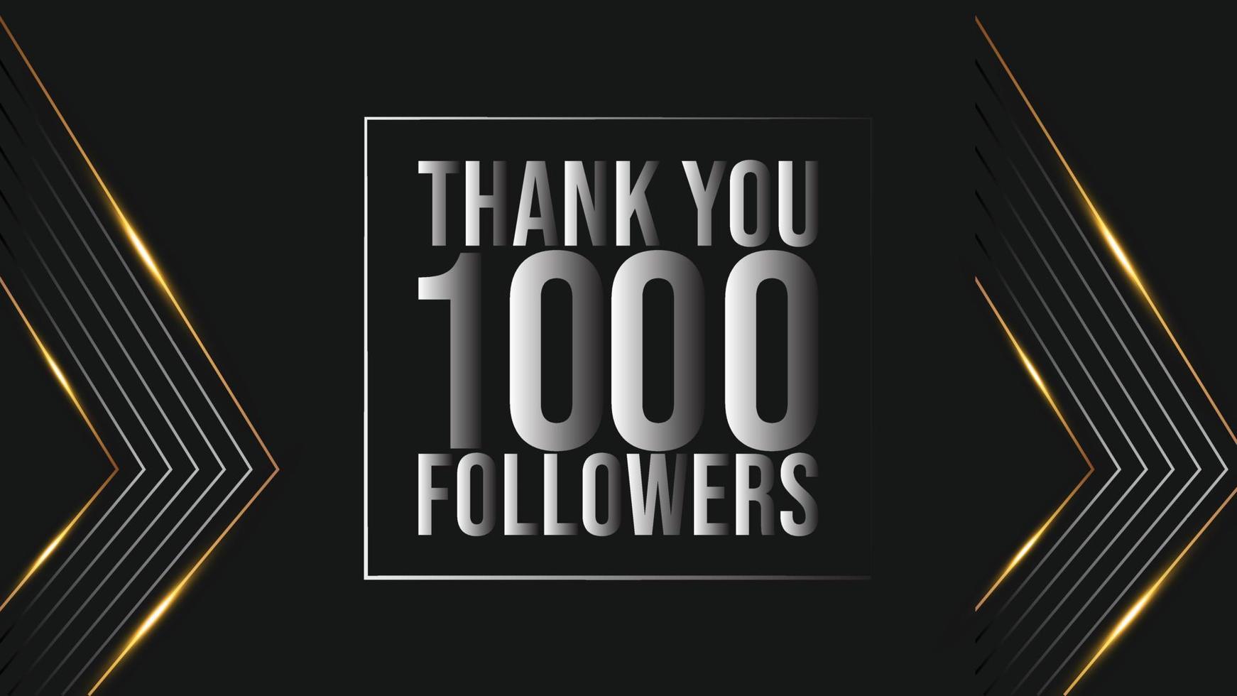 obrigado 1000 seguidores banner de modelo de parabéns. mil seguidores vetor