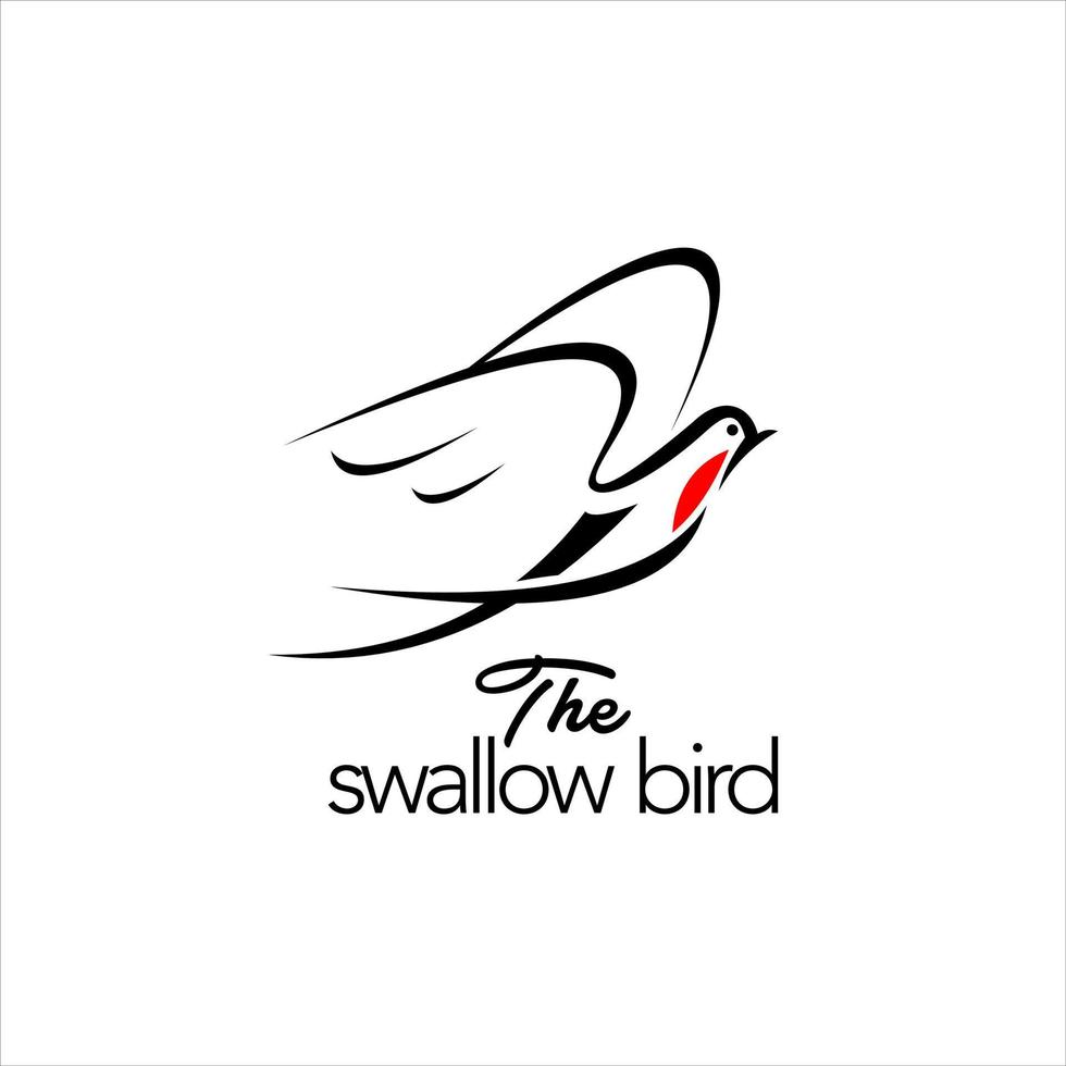design de logotipo de andorinha vetor de pássaro voador