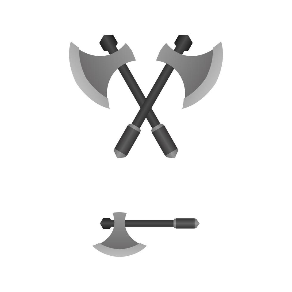 ilustração de machado cruzado vetor