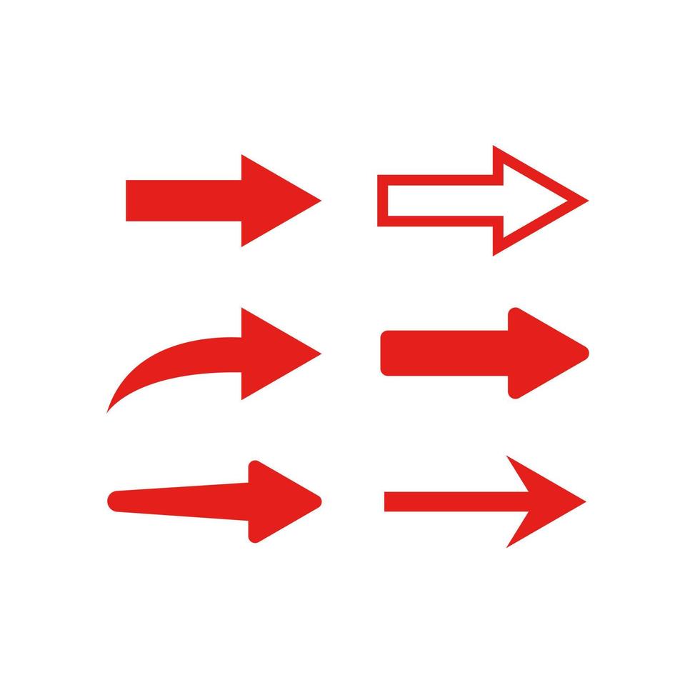 coleção de seta de design plano. coleção de vetores de seta.
