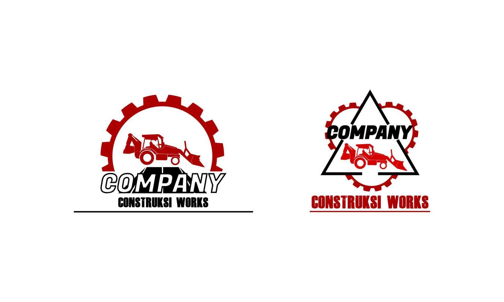 vetor de designs de logotipo de veículo de construção, logotipo de veículo carregador