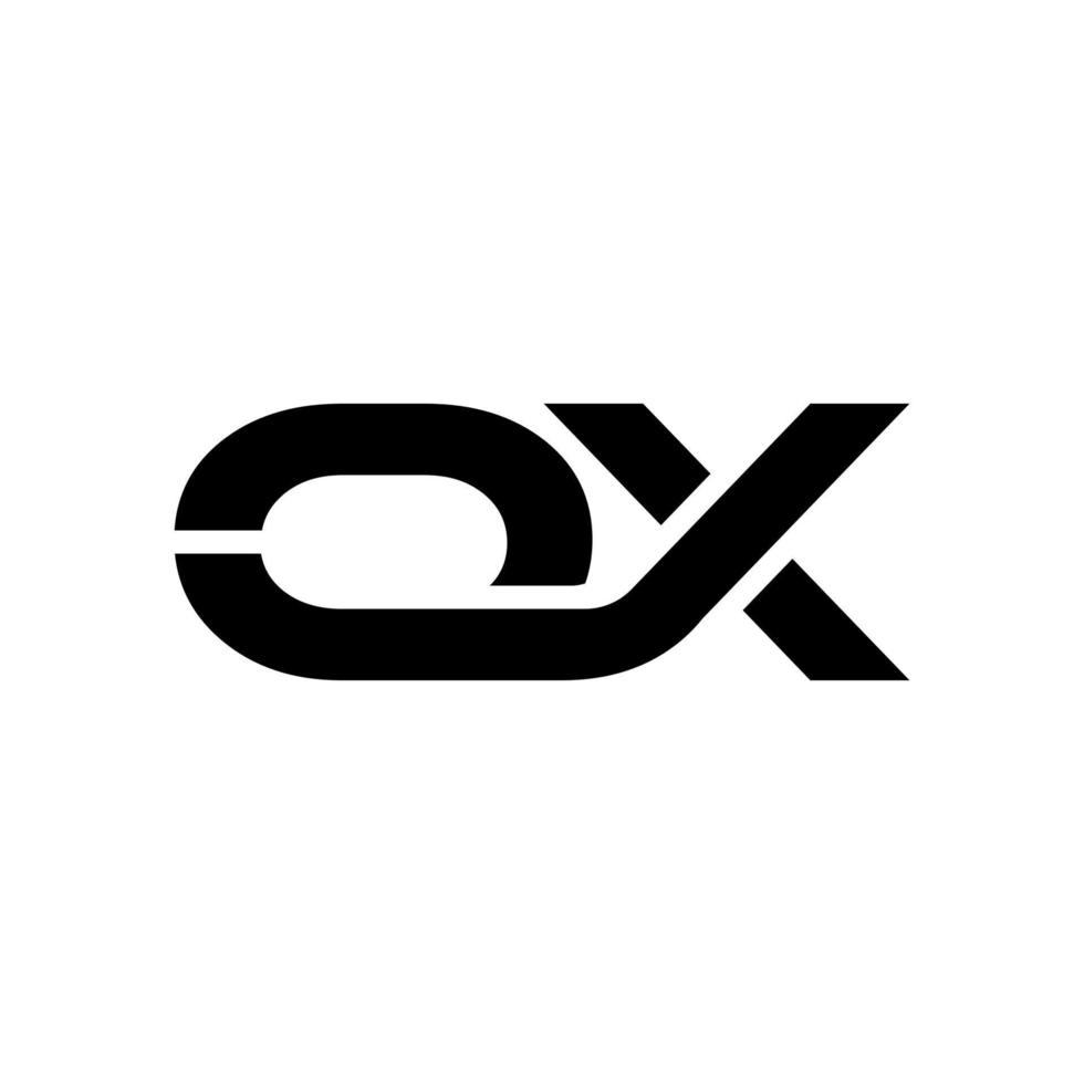 logotipo de carta vinculada da empresa de boi, logotipo de tipografia moderna conectada, logotipo de texto de boi de letras modernas, ícone de logotipo comum o e x com modelo de vetor de cartão de visita