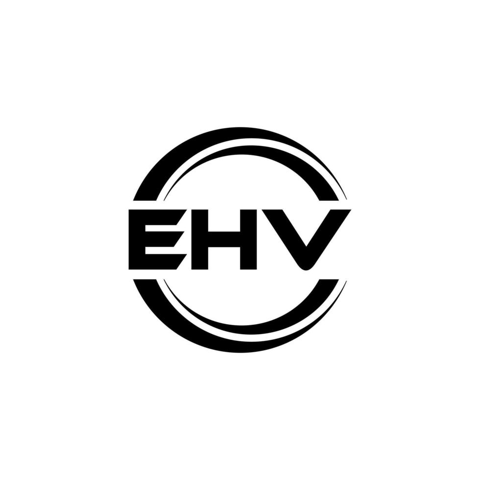 design de logotipo de carta ehv na ilustração. logotipo vetorial, desenhos de caligrafia para logotipo, pôster, convite, etc. vetor