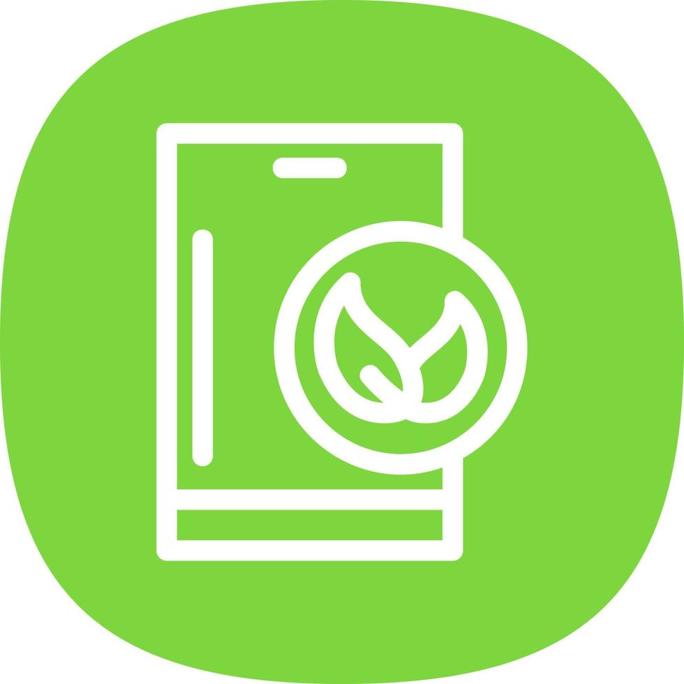 ícone plano de smartphone ecológico vetor