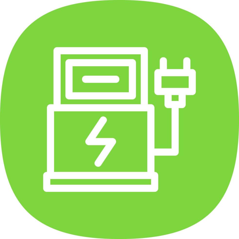 ícone plano de estação de carro elétrico vetor