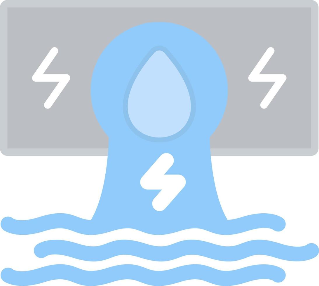 ícone plano de hidroeletricidade vetor