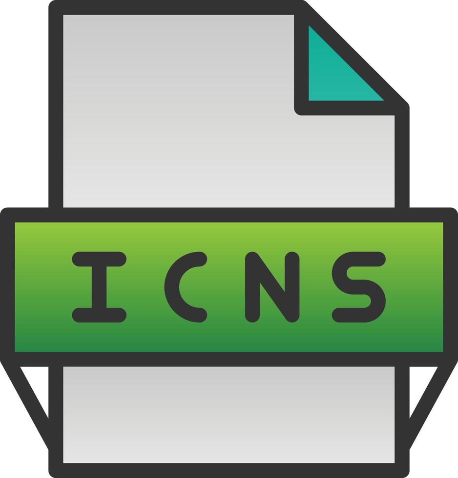 ícone de formato de arquivo icns vetor