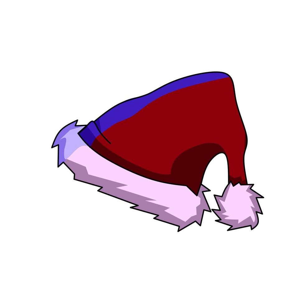 design de ícone de chapéu de Papai Noel, chapéu vermelho Papai Noel com conceito de elegância vetor