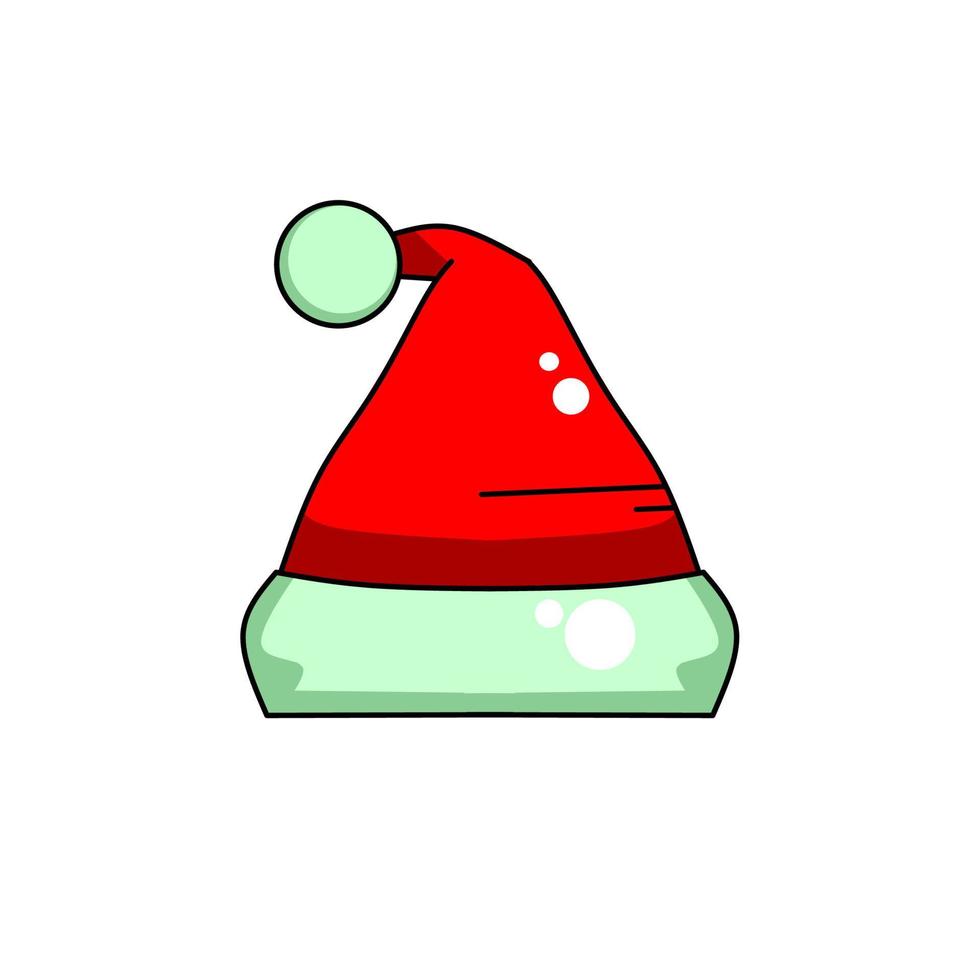 design de ícone de chapéu de Papai Noel, chapéu vermelho Papai Noel com conceito de elegância vetor