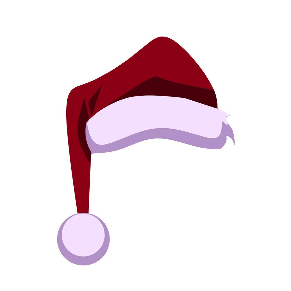 ícone de chapéu de papai noel, chapéu vermelho papai noel com conceito de elegância vetor