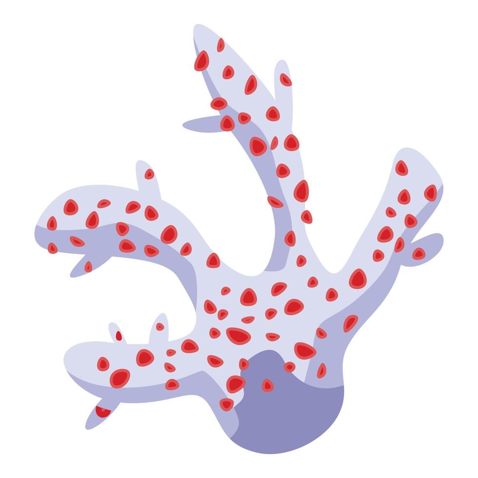 ícone pontilhado vermelho coral branco, estilo isométrico vetor