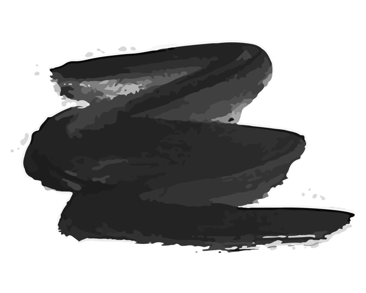 mancha de tinta preta desenhada à mão. mancha de tinta isolada no fundo branco. ilustração vetorial vetor