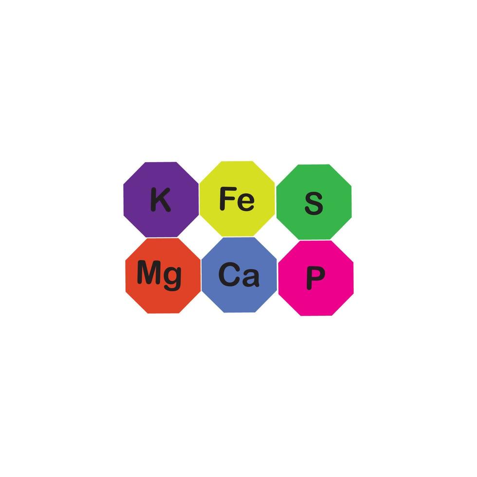 minerais microelementos e macroelementos, úteis para a saúde humana. fundamentos da alimentação saudável e estilos de vida saudáveis. vetor