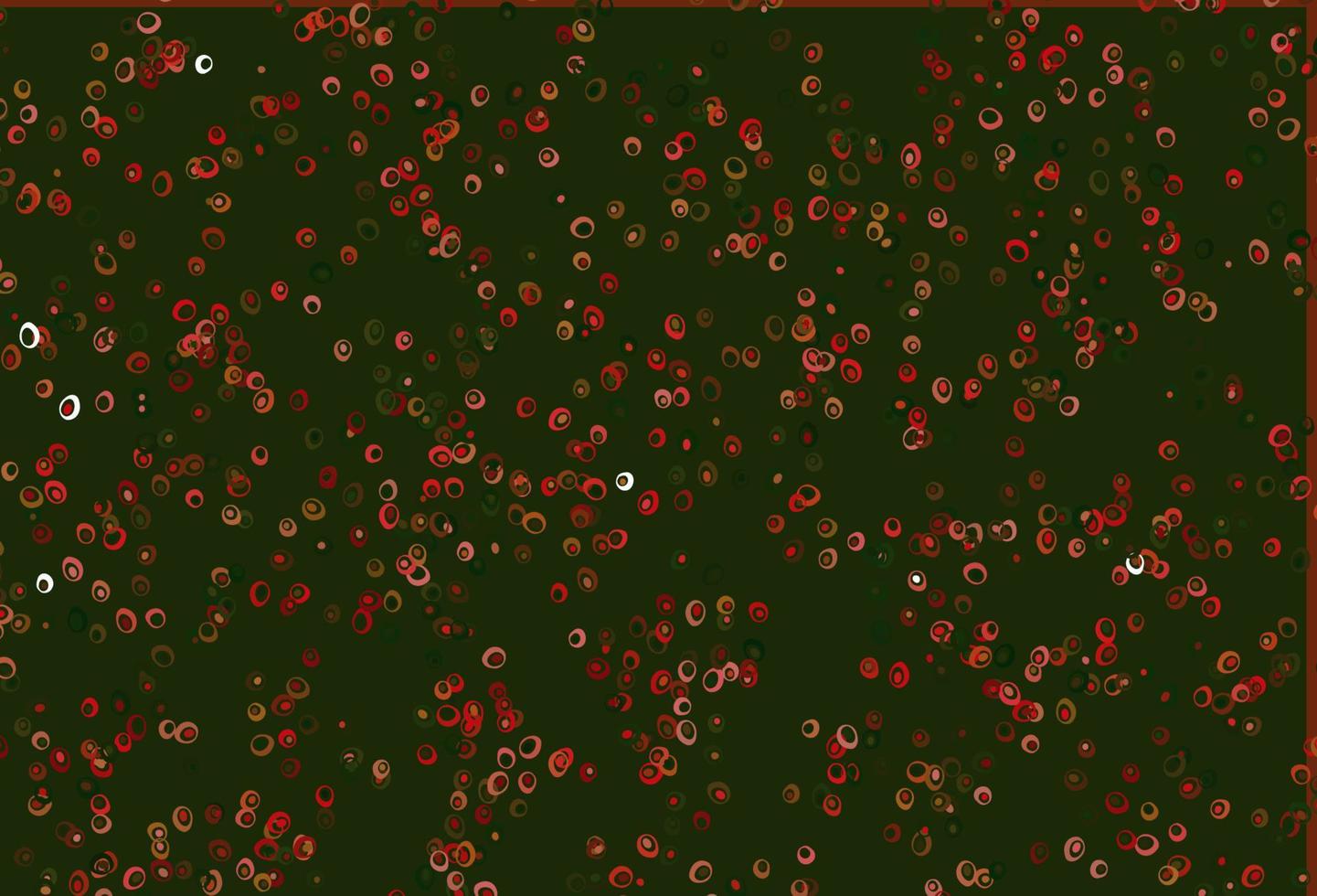 padrão de vetor verde e vermelho claro com esferas.