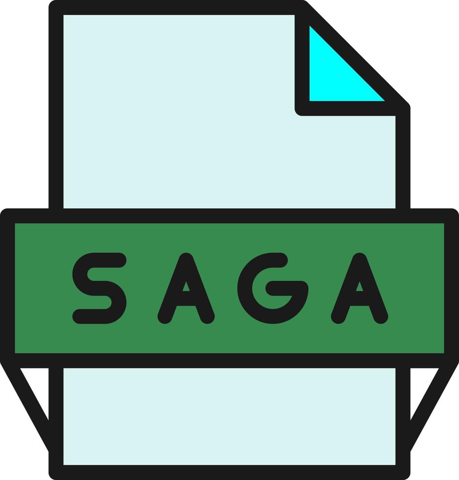 ícone do formato de arquivo saga vetor