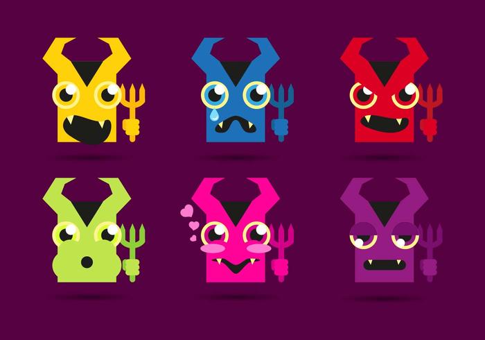 Lucifer devils emojis emoticons vector