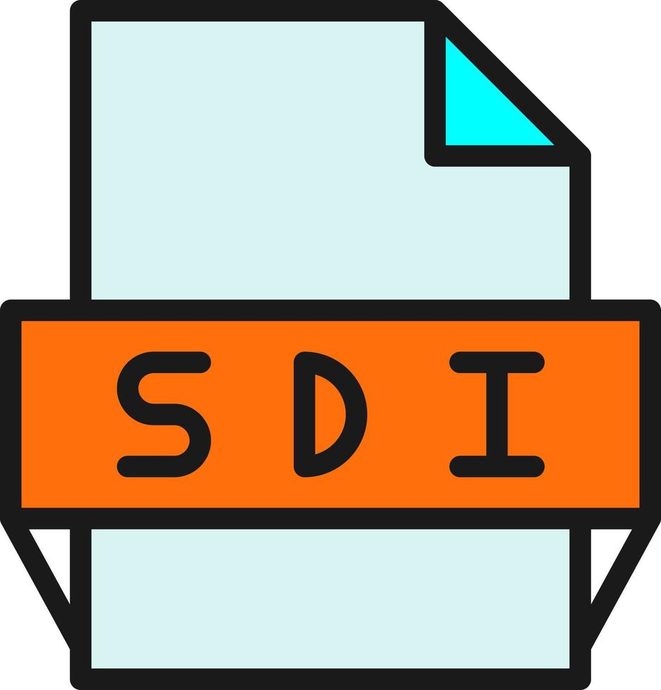 ícone de formato de arquivo sdi vetor
