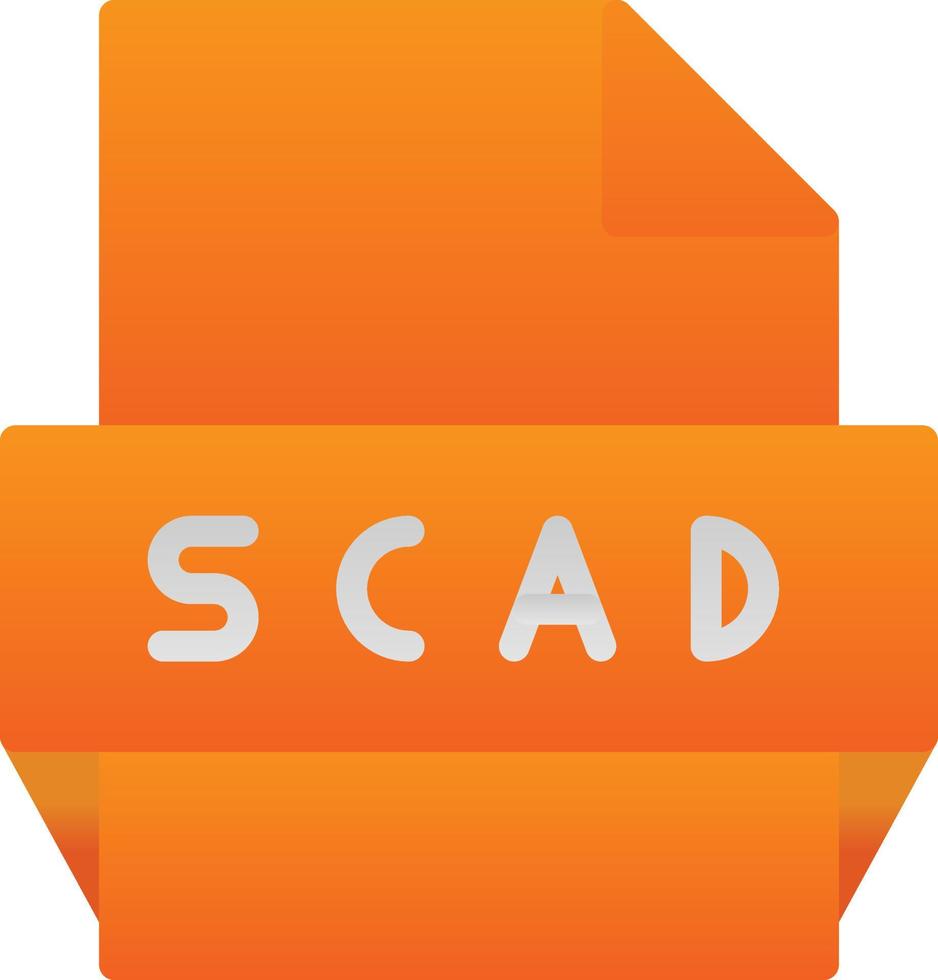 ícone de formato de arquivo scad vetor