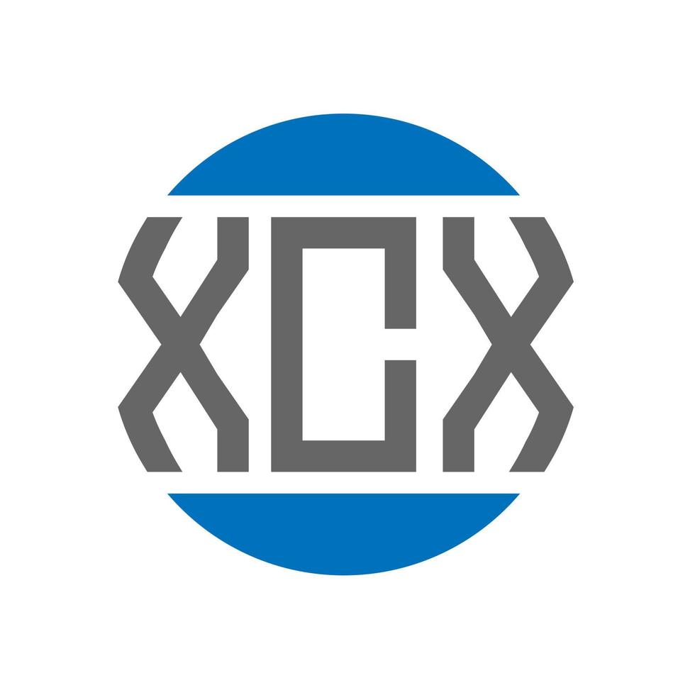 design do logotipo da carta xcx em fundo branco. conceito de logotipo de círculo de iniciais criativas xcx. design de letras xcx. vetor