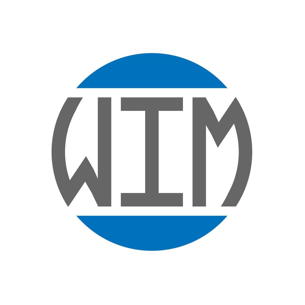 design de logotipo de carta wim em fundo branco. conceito de logotipo de círculo de iniciais criativas wim. projeto de carta wim. vetor