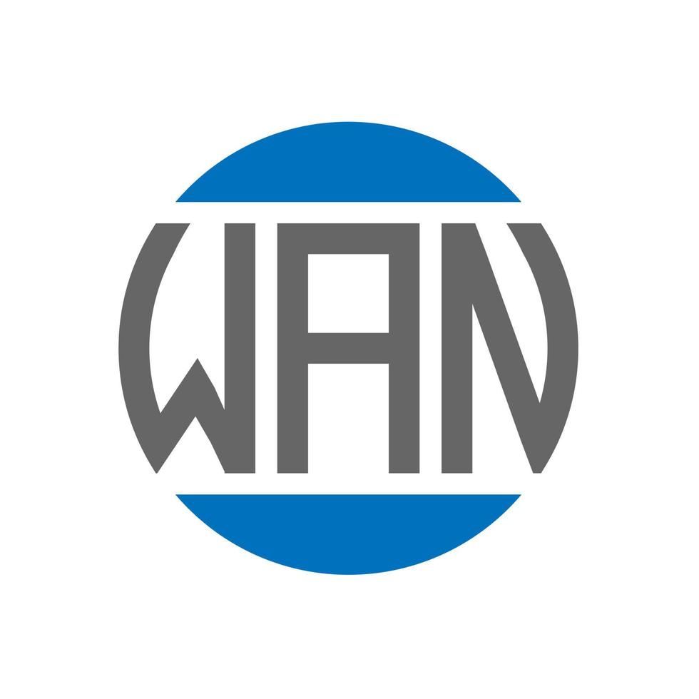 design de logotipo de carta wan em fundo branco. conceito de logotipo de círculo de iniciais criativas wan. design de letras fracas. vetor