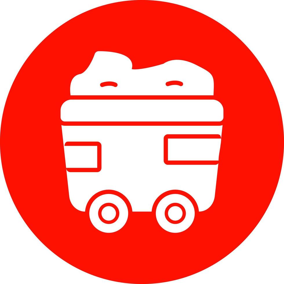 ícone de glifo de carrinho de mineração vetor