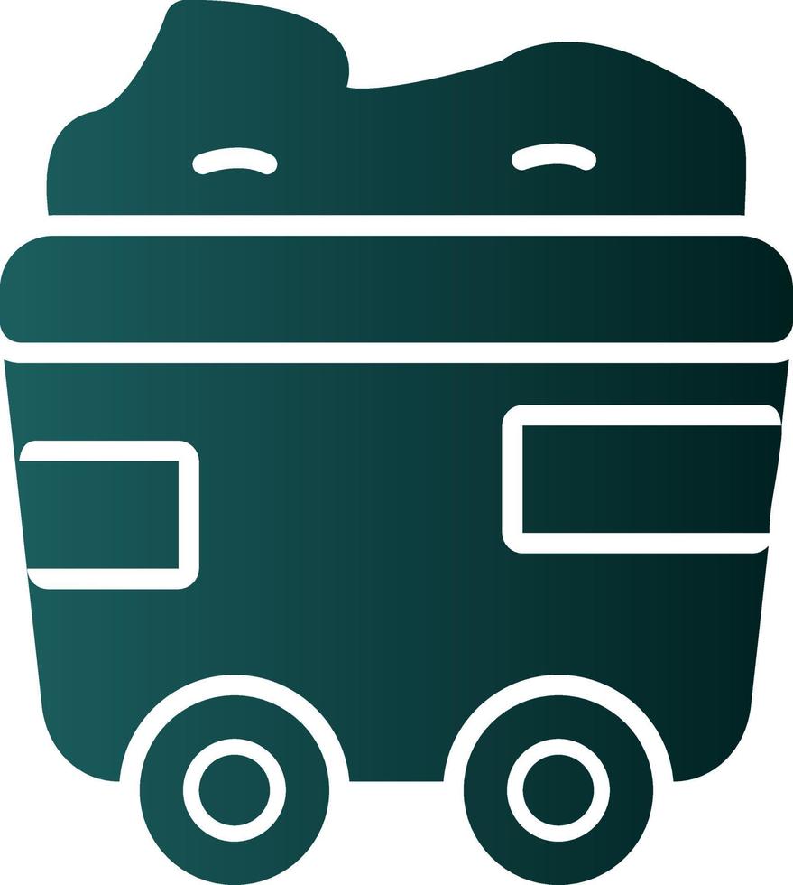 ícone de glifo de carrinho de mineração vetor
