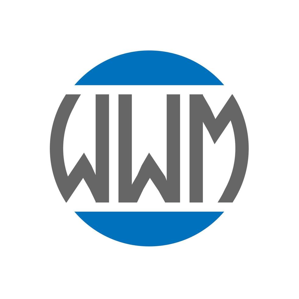 design de logotipo de carta wwm em fundo branco. conceito de logotipo de círculo de iniciais criativas wwm. design de letras wwm. vetor