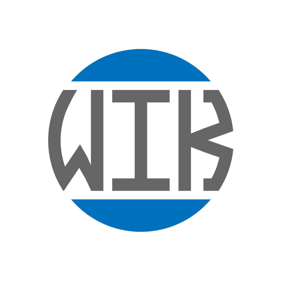 design de logotipo de carta wik em fundo branco. conceito de logotipo de círculo de iniciais criativas wik. design de letras wik. vetor