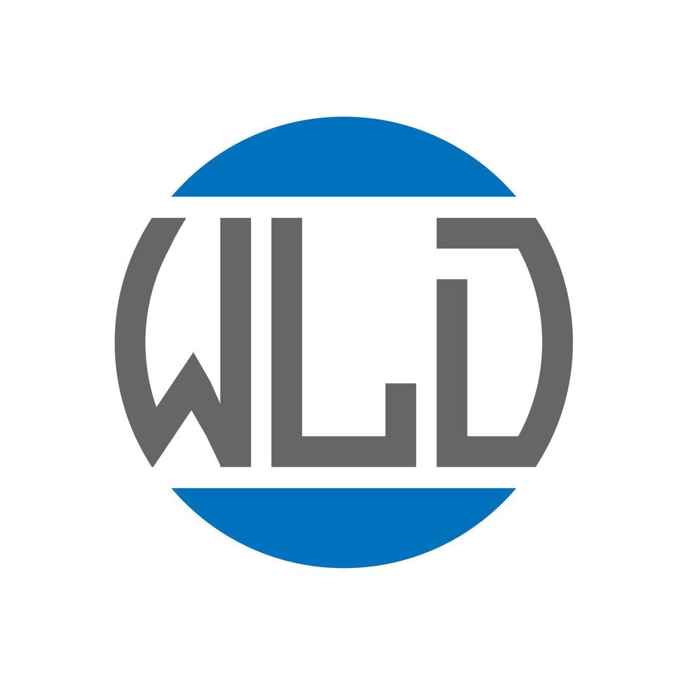 design de logotipo de carta wld em fundo branco. wld conceito de logotipo de círculo de iniciais criativas. design de letra wld. vetor