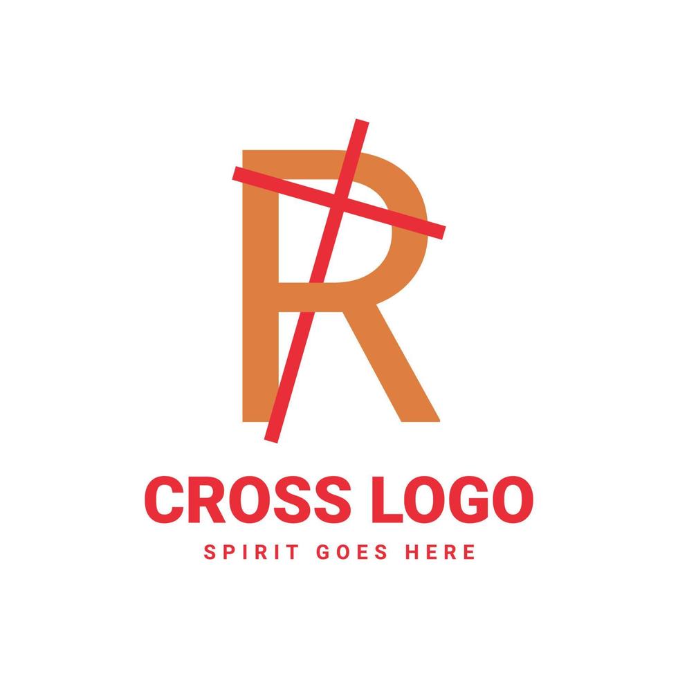 design de logotipo vetorial cruzado inicial da letra r vetor