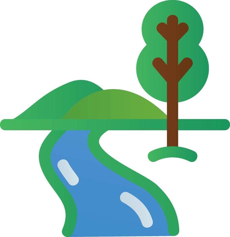 ícone de glifo de paisagem do rio vetor