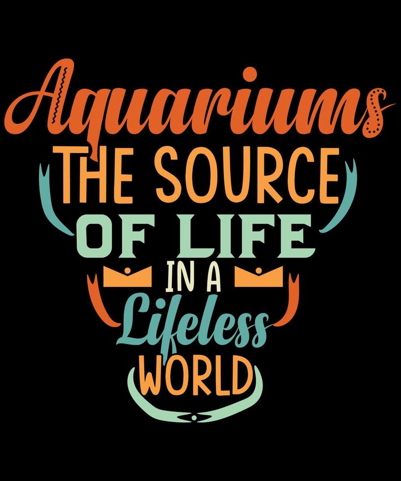 design de camiseta de tipografia de aquário, vestuário de design de camiseta de aquário, caneca de design de impressão, arte de parede, moletons vetor