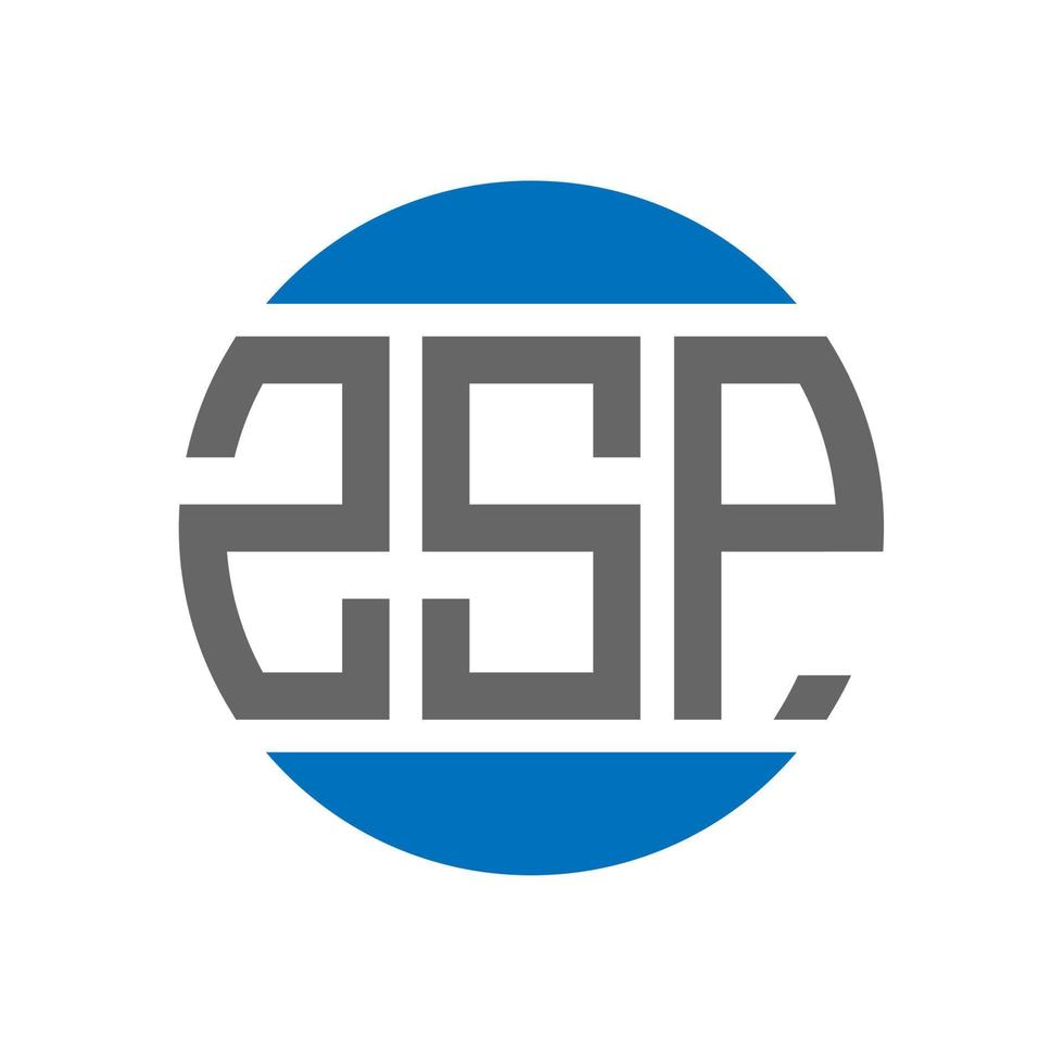 design do logotipo da letra zsp em fundo branco. conceito de logotipo de círculo de iniciais criativas zsp. design de letras zsp. vetor