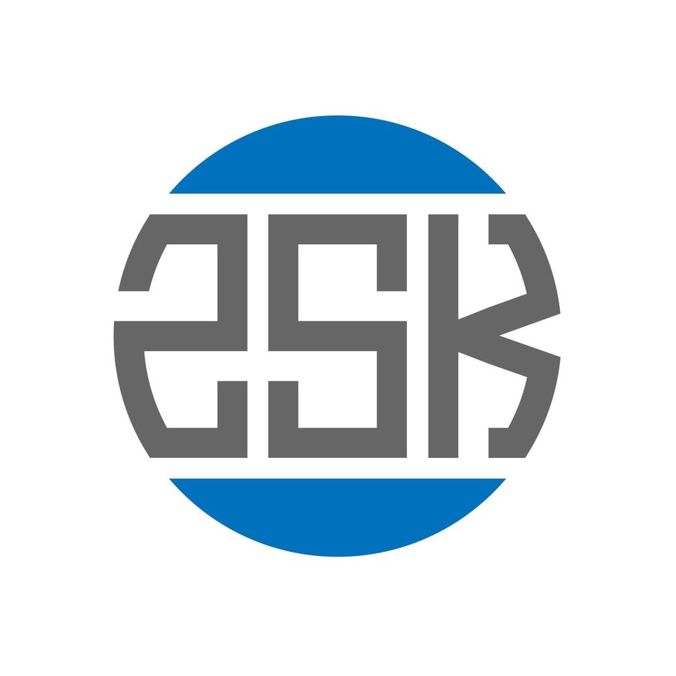 design do logotipo da letra zsk em fundo branco. conceito de logotipo de círculo de iniciais criativas zsk. design de letras zsk. vetor