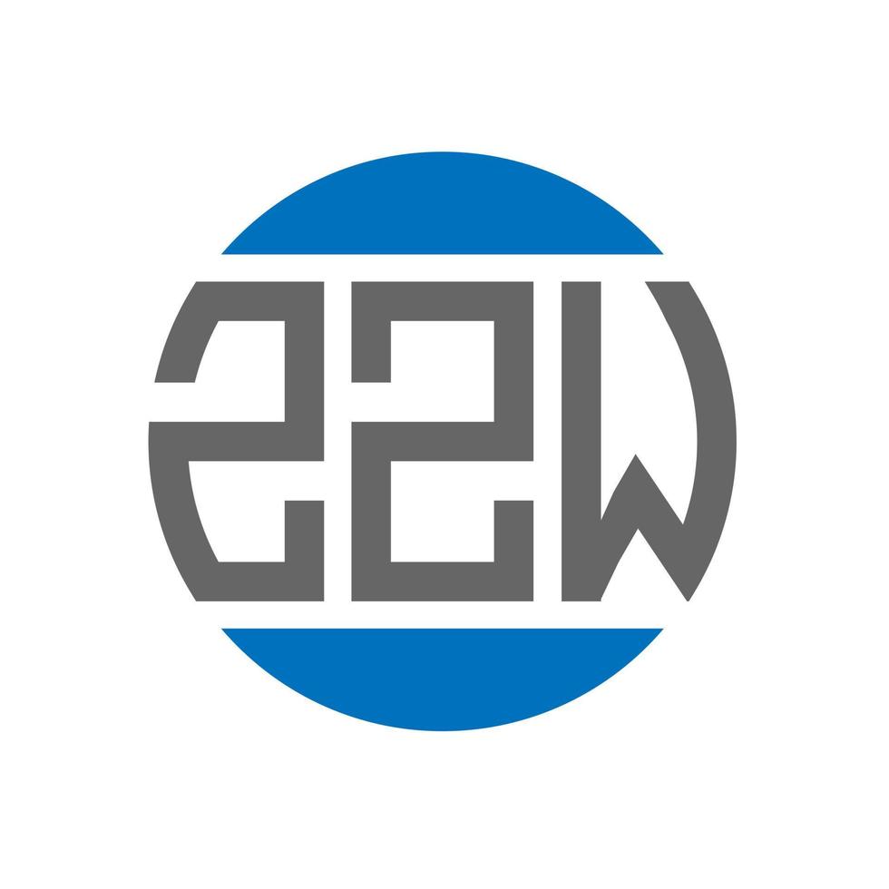 design de logotipo de carta zzw em fundo branco. conceito de logotipo de círculo de iniciais criativas zzw. design de letras zzw. vetor