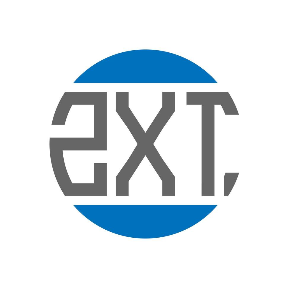 design do logotipo da letra zxt em fundo branco. conceito de logotipo de círculo de iniciais criativas zxt. design de letras zxt. vetor