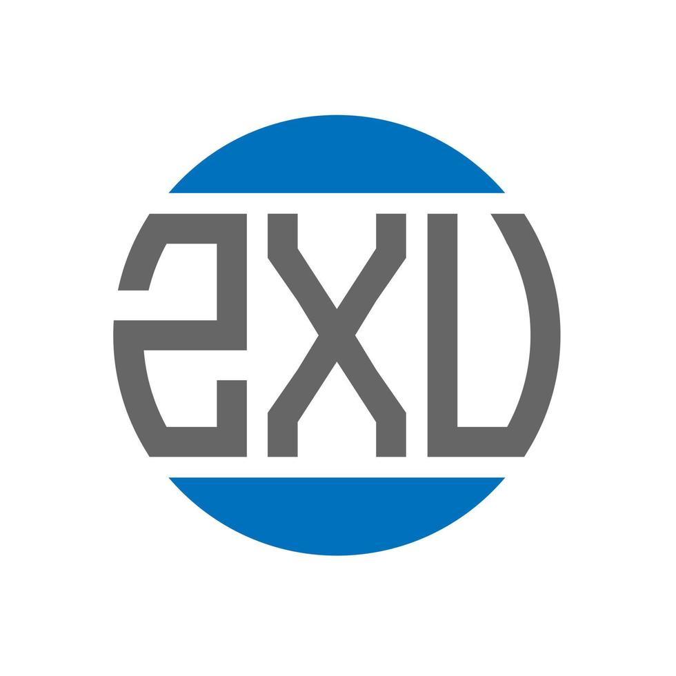 design do logotipo da letra zxu em fundo branco. conceito de logotipo de círculo de iniciais criativas zxu. design de letras zxu. vetor